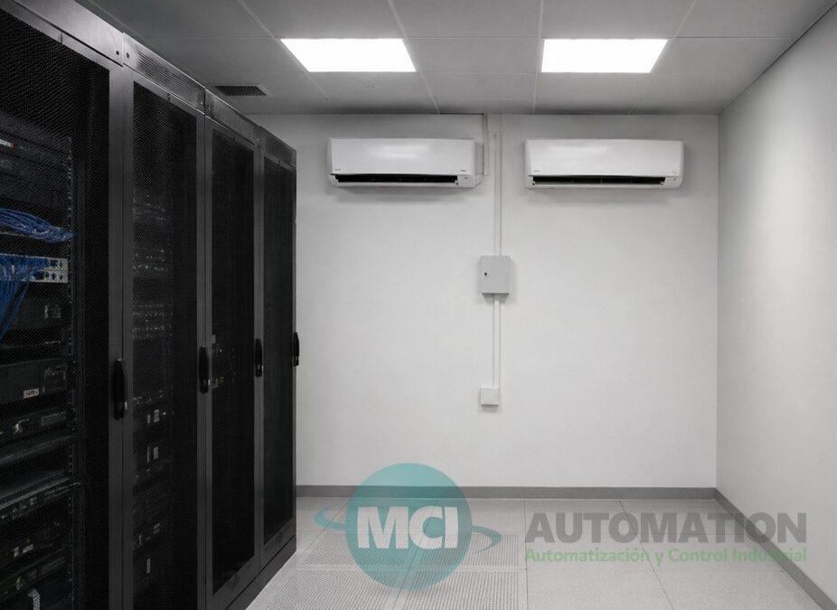 Sistema de automatización para alternancia y respaldo automático de dos equipos minisplit en un SITE mediante PLC Siemens y comunicación Modbus.