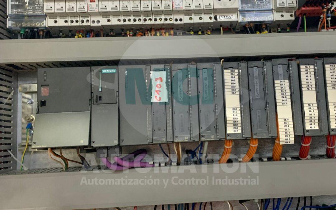 PLC industrial encendido sin pasar a modo RUN durante diagnóstico de sistema de automatización industrial