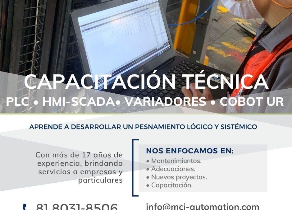 Capacitación en automatización industrial sobre PLC, HMI, variadores, SCADA y cobots