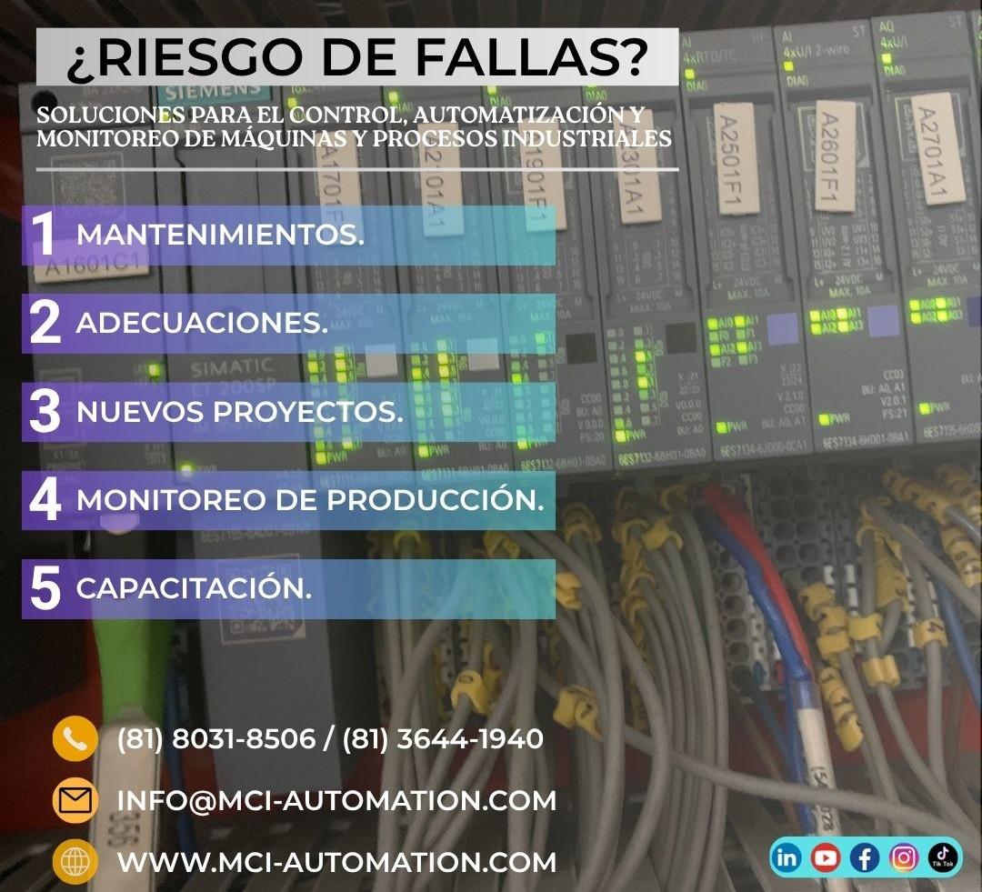 Alt text Adecuaciones y mejoras de sistemas eléctricos, control y automatización de maquinaria industrial