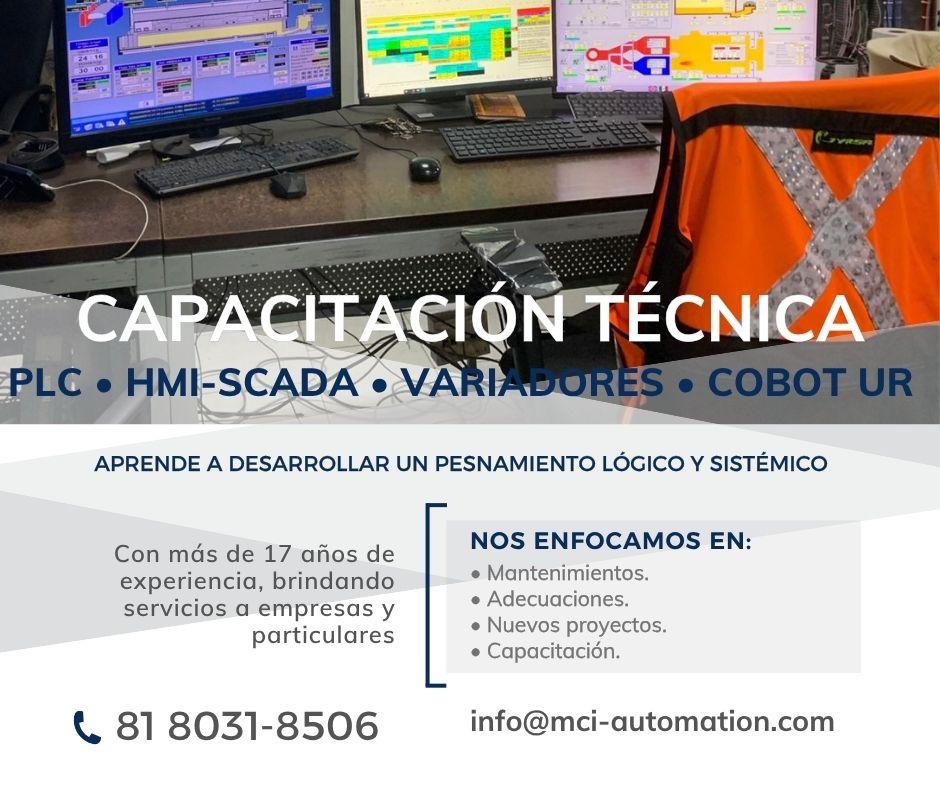 Capacitación para personal técnico industrial en PLC, HMI, variadores, SCADA y cobots