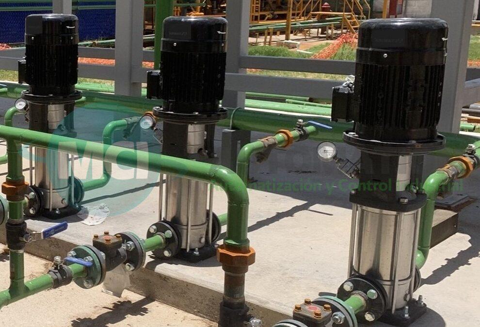 Mantenimiento y diagnóstico de sistemas de bombeo con tableros de control, sensores de nivel, variadores y automatización en instalaciones industriales.