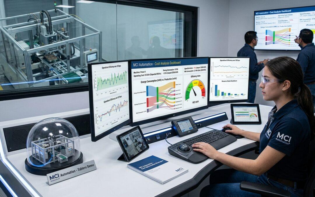 Integramos sistemas de monitoreo remoto para consultar estados y variables de máquinas industriales mediante PLC, HMI, SCADA y redes de comunicación.