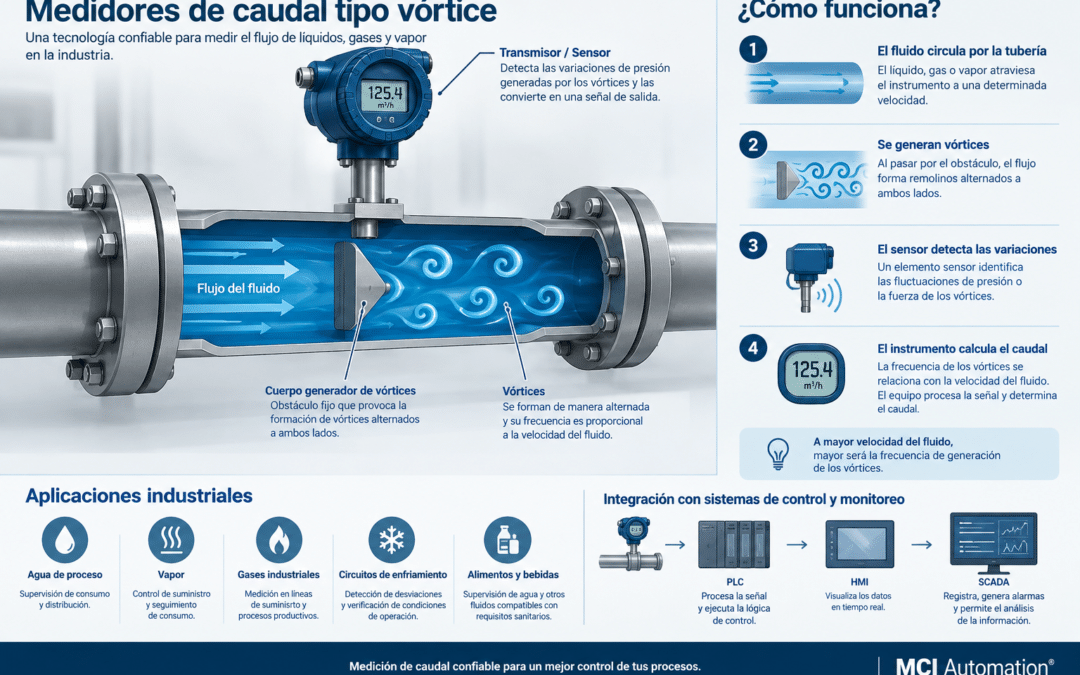 Medidores de caudal tipo vórtice