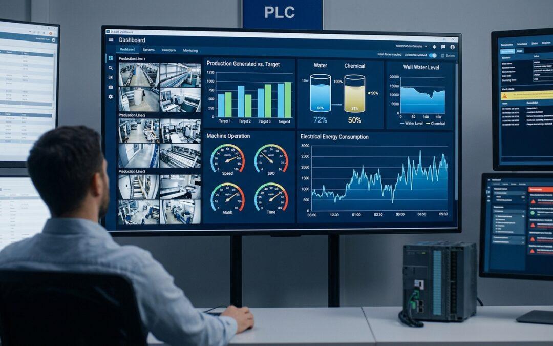 Integra señales, mediciones y alarmas de servicios industriales en un sistema centralizado para mejorar la supervisión, el diagnóstico y el seguimiento operativo.