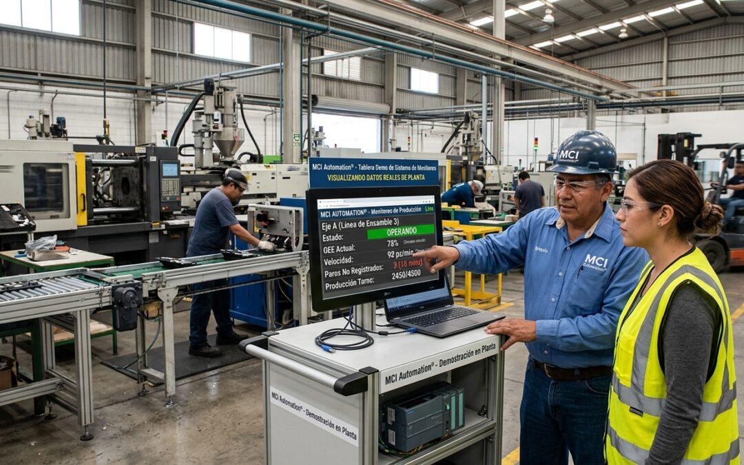 Integramos soluciones de monitoreo de máquinas industriales mediante PLC, HMI y SCADA para consultar variables y estados de operación a distancia.